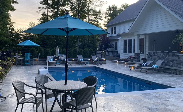 Custom swimming pool and patio